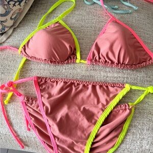 Pink and Neon Bikini Set